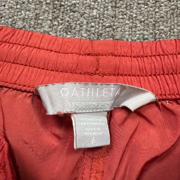 Athleta Expedition Hiking / Running Short in Brick Red / Orange Size 6 - Picture 2 of 6